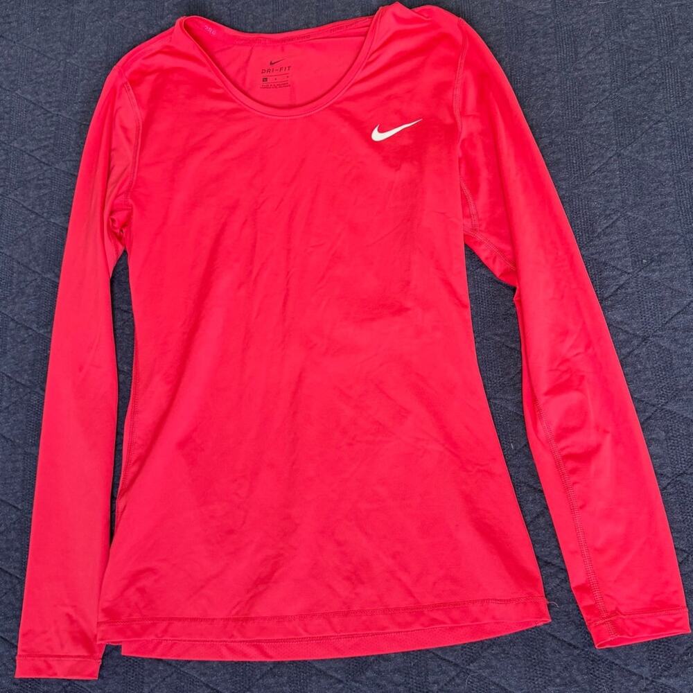 Nike Pro Cool Dri-FIT Women L Pink Long Sleeve Compression Top 725740-645